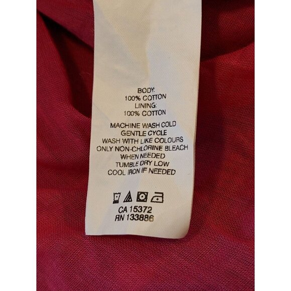 Joe Fresh Women Dress Large Burgundy Red Floral Cotton Pleated Adjustable Straps - Picture 5 of 6